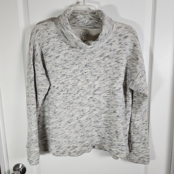 J. Crew Gray Vintage Cotton Terry Turtleneck Speckle Size Small - Picture 1 of 9